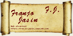 Franjo Jašin vizit kartica